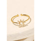 Opal Flower Adjustable Ring, Gold