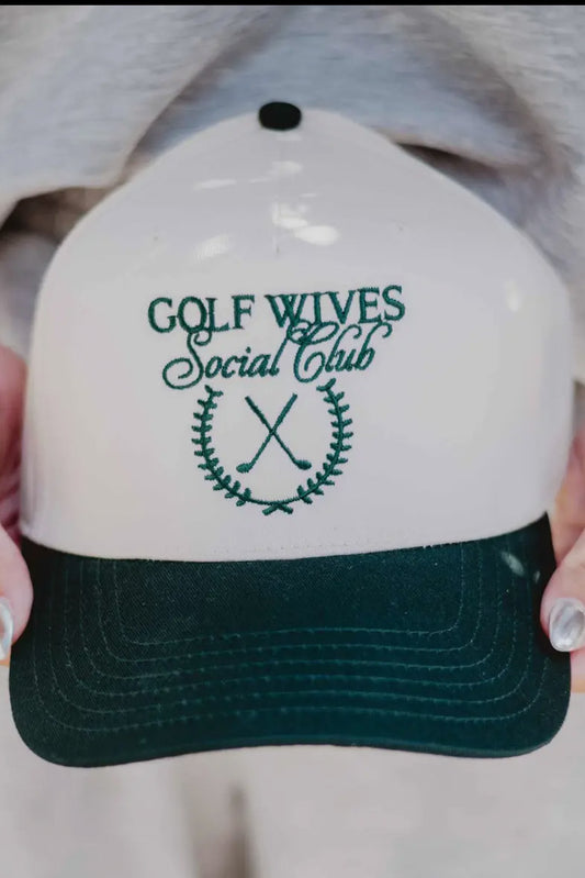Golf Wives Social Club Hat, Green/Tan