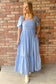 Just Say Yes Pleated Polka Dot Maxi Dress, Blue