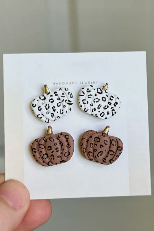 Leopard Pumpkin Stud Earrings