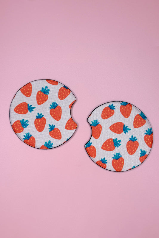 Strawberry Car Coasters