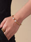 Gracie 18K Gold Plated Stainless Steel CZ Beaded Bangle, Gold