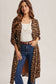Wild Romance Leopard Print Button-Front Cardigan/Midi Dress