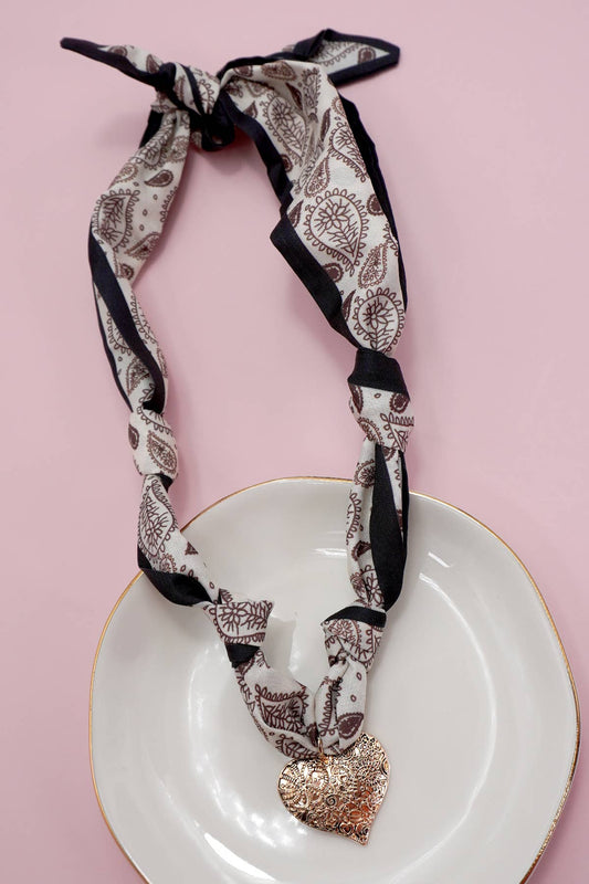 Handmade Scarf Heart Charm Necklace