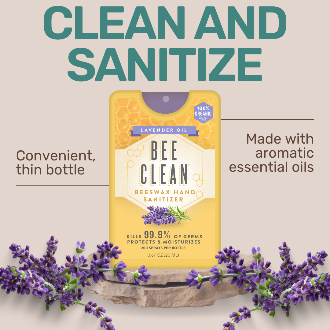 Bee Clean Organic Beeswax Hand Sanitizer, Lavender