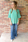 Dream Come True Relaxed Pocket Top, Mint Green