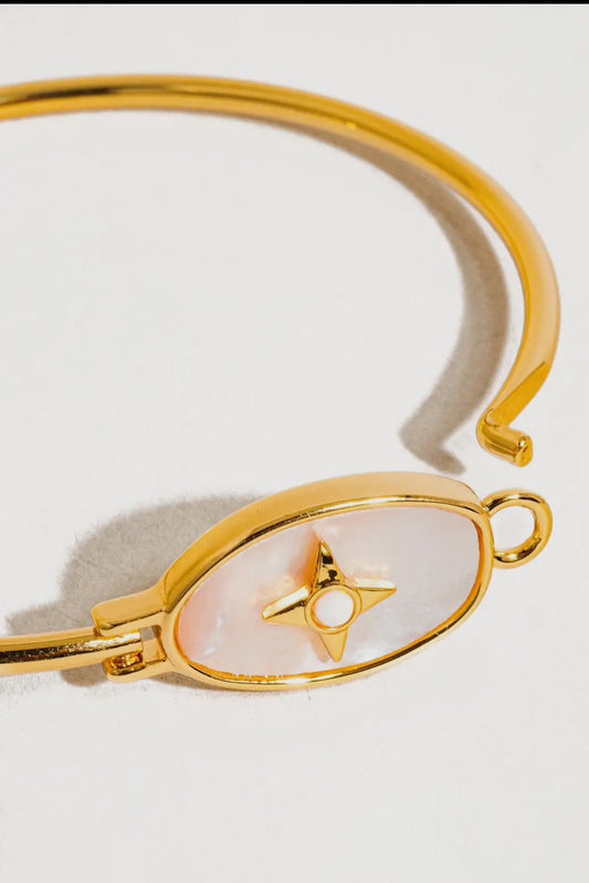 Amelia 18K Gold Plated Vintage Star Shell Bracelet, Gold