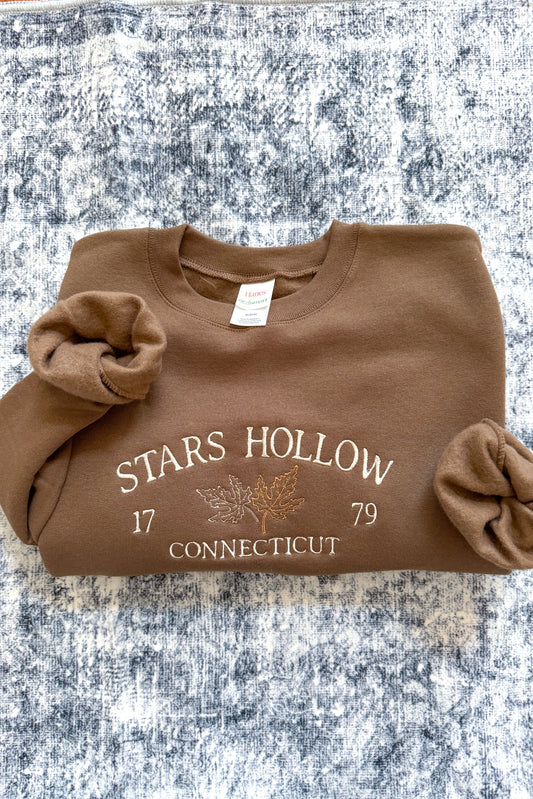 Stars Hollow Embroidered Sweatshirt, Brown