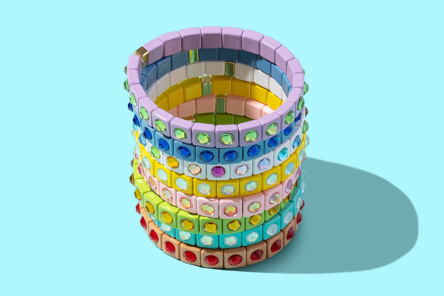 Maeve Enamel Stretch Bracelet, French Blue