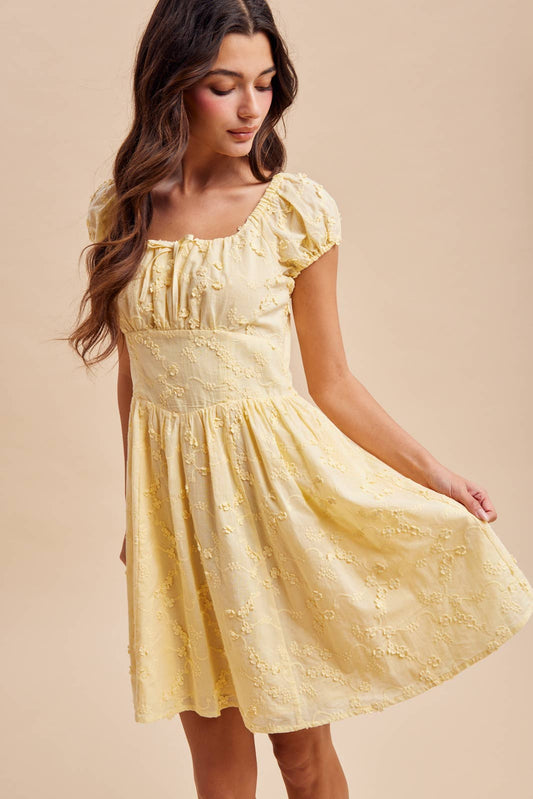 Ray of Sunshine Mini Dress, Lemon Water