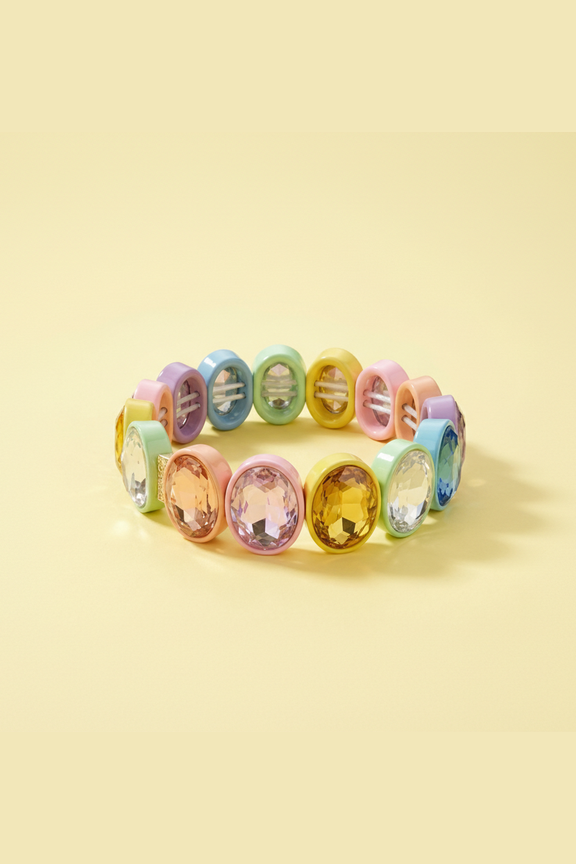 Olivia Enamel Stretch Bracelet, Rainbow