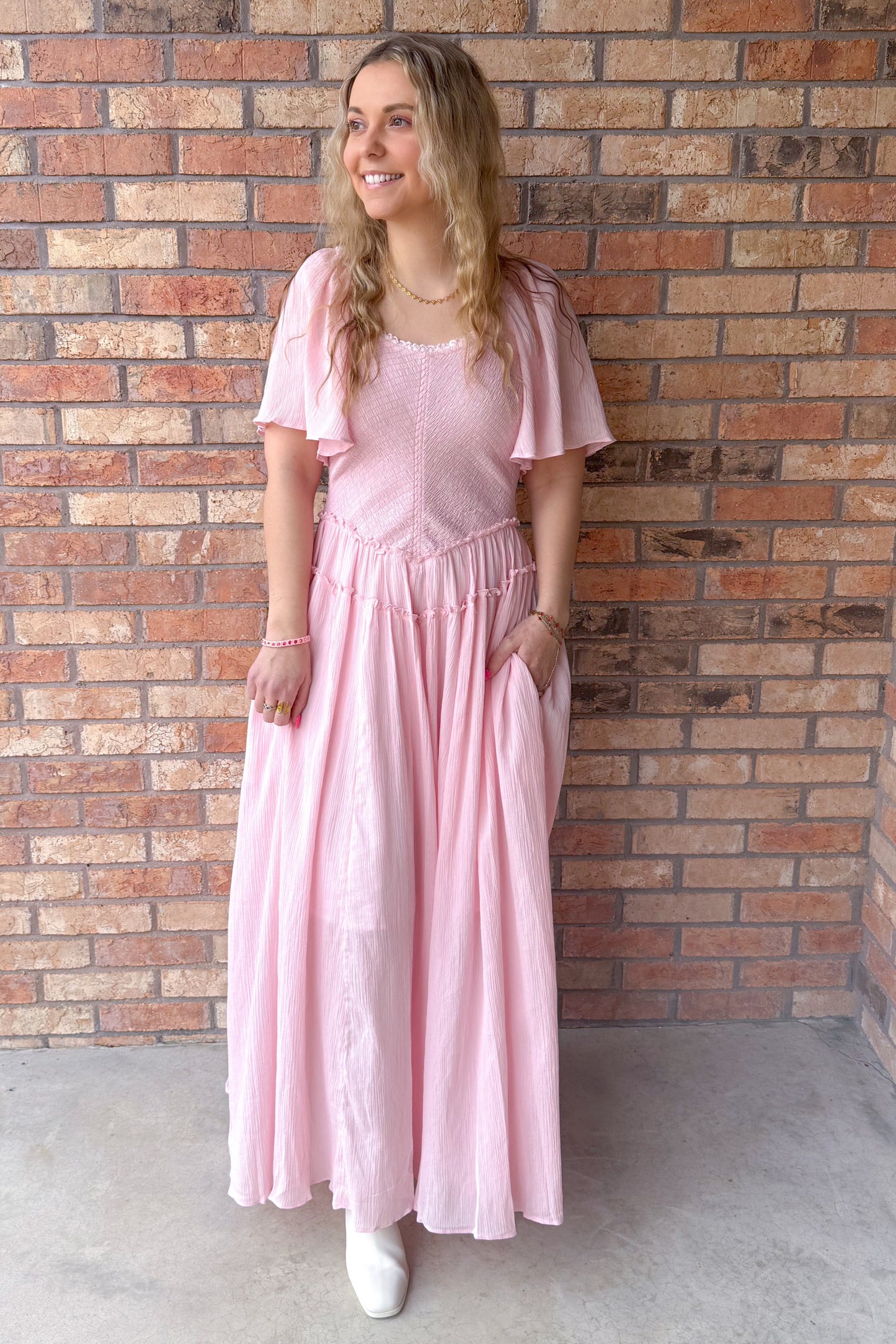 Pretty Please Maxi Dress, Pastel Pink