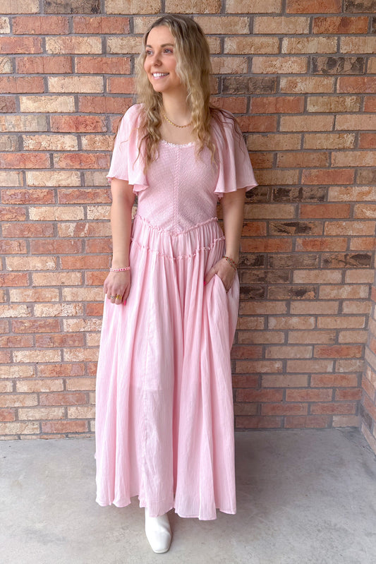 Pretty Please Maxi Dress, Pastel Pink