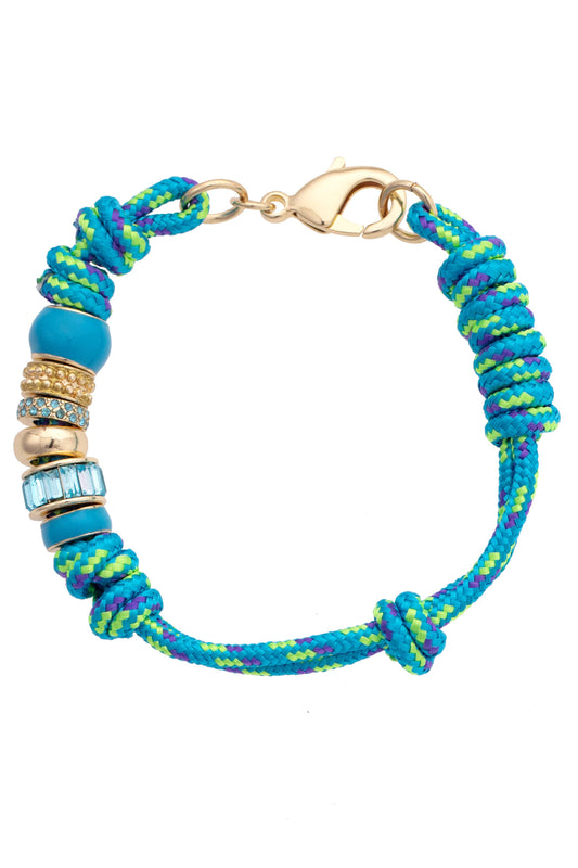 Lottie Multi Bead Paracord Bracelet, Teal