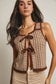 Cute as Ever Tie-Front Striped Knit Vest, Mocha