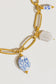 Reina Ceramic Floral Chain 18K Gold Plated Stainless Steel  Necklace, Gold