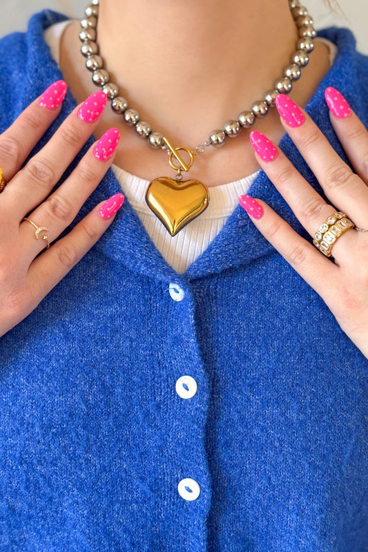 Raissa 18K Gold Plated Stainless Steel Two Tone Heart Necklace