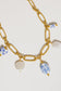 Reina Ceramic Floral Chain 18K Gold Plated Stainless Steel  Necklace, Gold