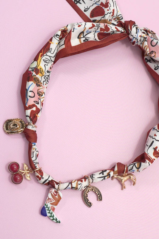 Stay Wild Scarf Charm Necklace