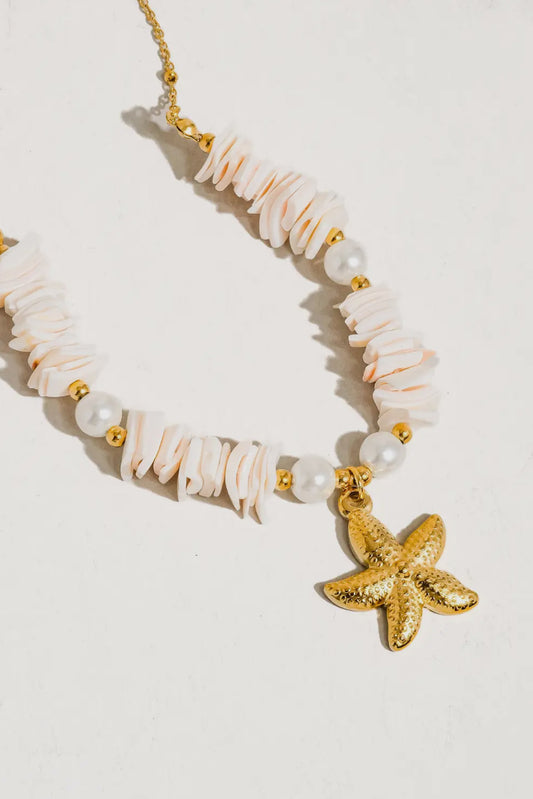 Ocean Avenue Shell Star 18K Gold Plated Stainless Steel Necklace