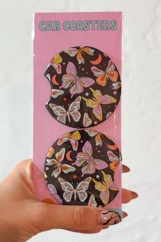 Colorful Butterflies Car Coasters