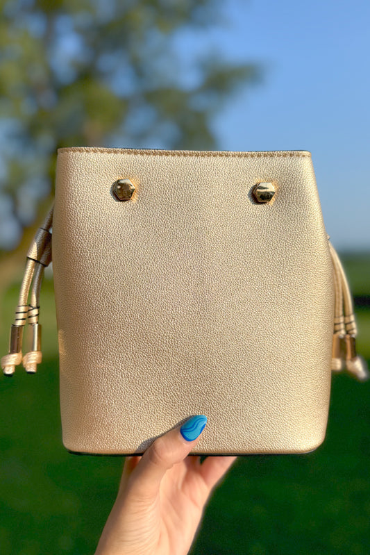 Mini Bucket Bag, Gold