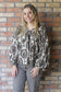 Since You've Been Gone Front Tie Balloon Sleeve Top, Tan/Brown