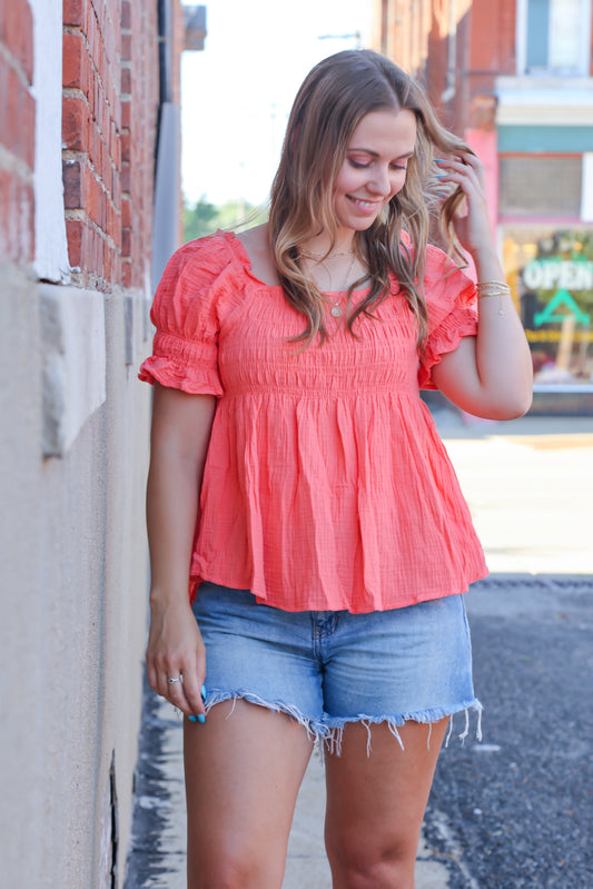 Ready For Vacay Top, Coral