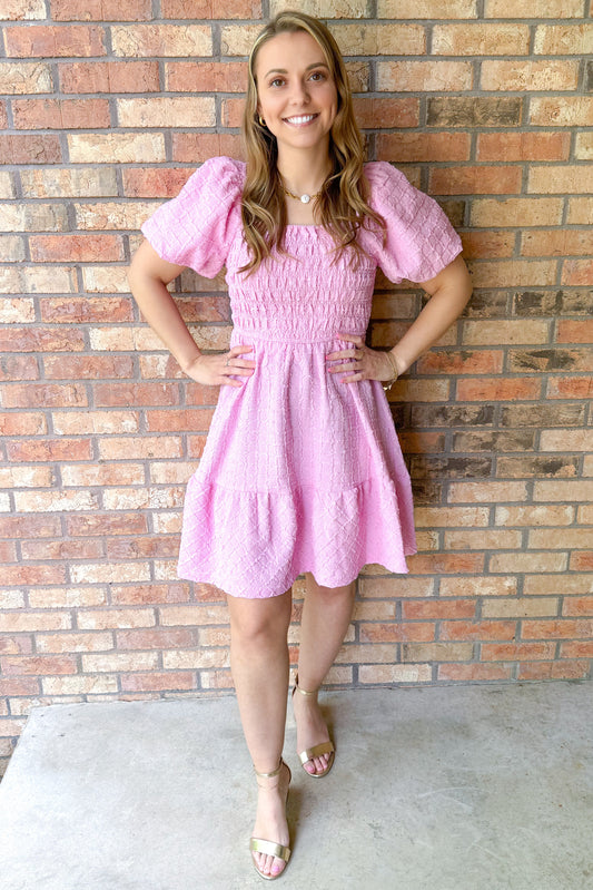 Hello Lovely Baby Doll Dress, Bubble Pink
