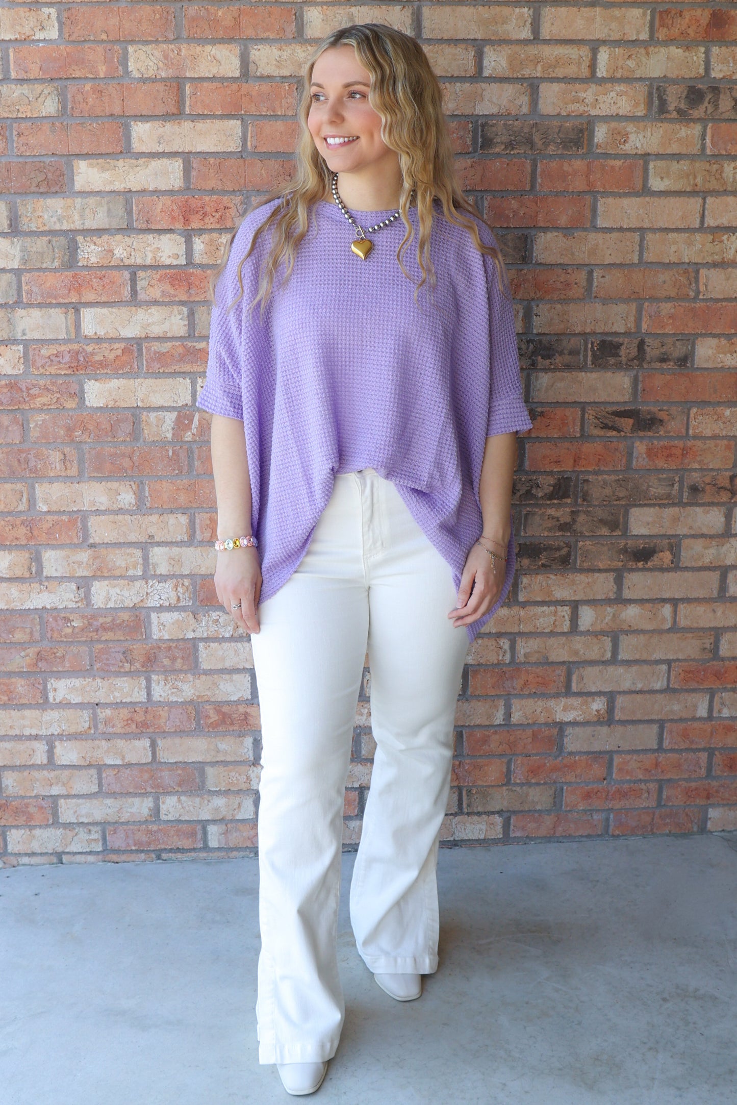 Girly Pop Oversized Crochet Knit Poncho Top, Orchid