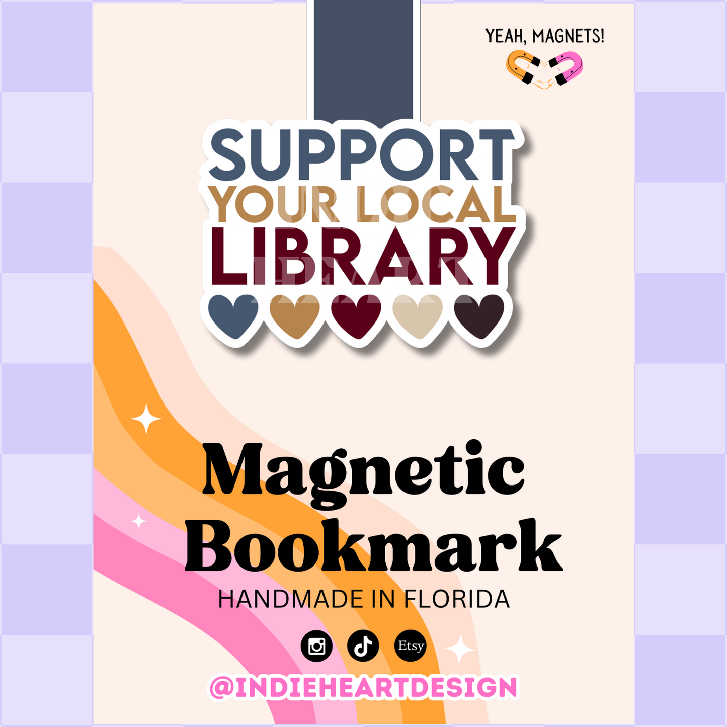 Support Your Local Library Magnetic Bookmark 