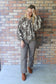 Since You've Been Gone Front Tie Balloon Sleeve Top, Tan/Brown