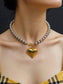 Raissa 18K Gold Plated Stainless Steel Two Tone Heart Necklace