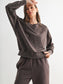 Morning Coffee Soft Bloom Mineral Wash Lace Pullover, Espresso