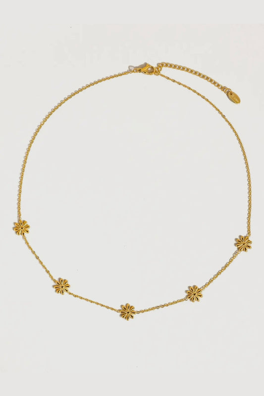 Sunny Days 18K Gold Plated Stainless Steel Daisy Chain Necklace, Gold