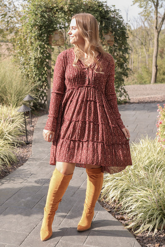 Enchanted To Meet You Dress, Burgundy