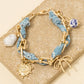 Assorted Charms Bandana And Chain Bracelet, Light Blue
