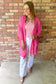 Keep you close Semi Sheer Ruffled Cardigan, Barbie Pink