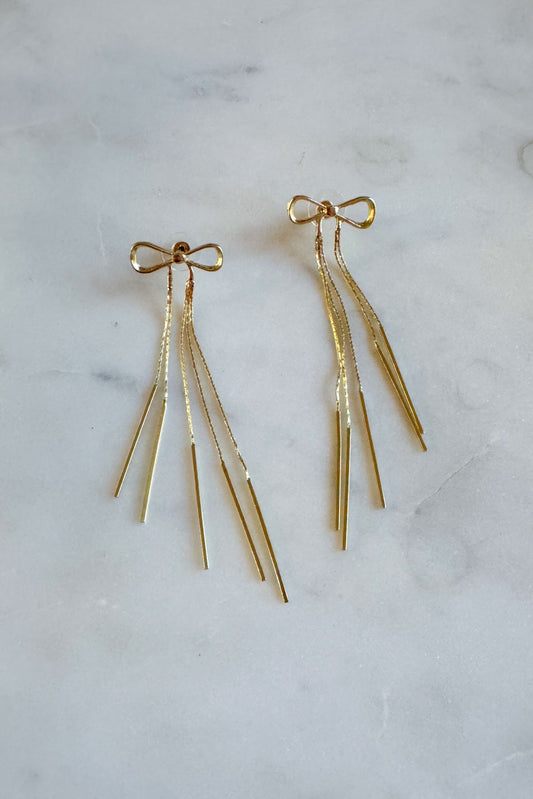 Bow Earrings, Gold