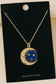 Gold Dipped Lapis Lazuli Crescent Moon Pendant Necklace, Gold