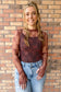 So Sweet Lace See Through Layering Top, Brown