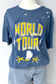 World Tour Eagle Oversized Graphic Tee, Indigo Blue *FINAL SALE*