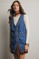 Meet Me There Braided Trim Denim Vest, Blue Haze