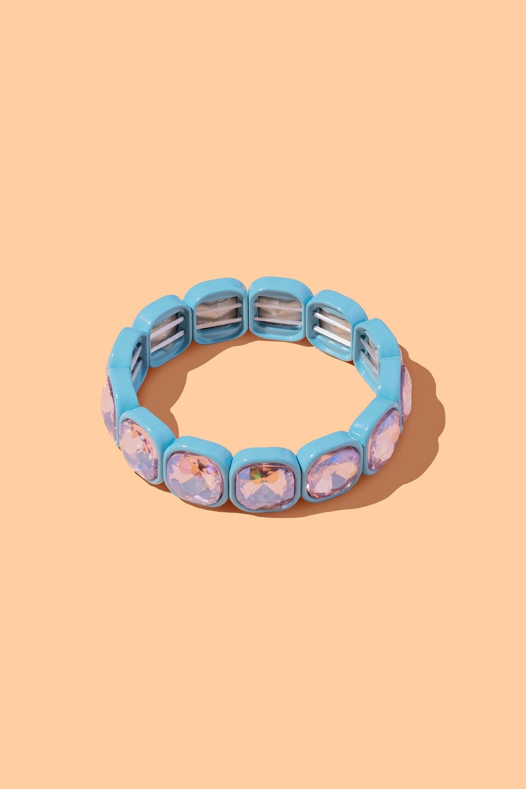 Elise Enamel Stretch Bracelet, Blue