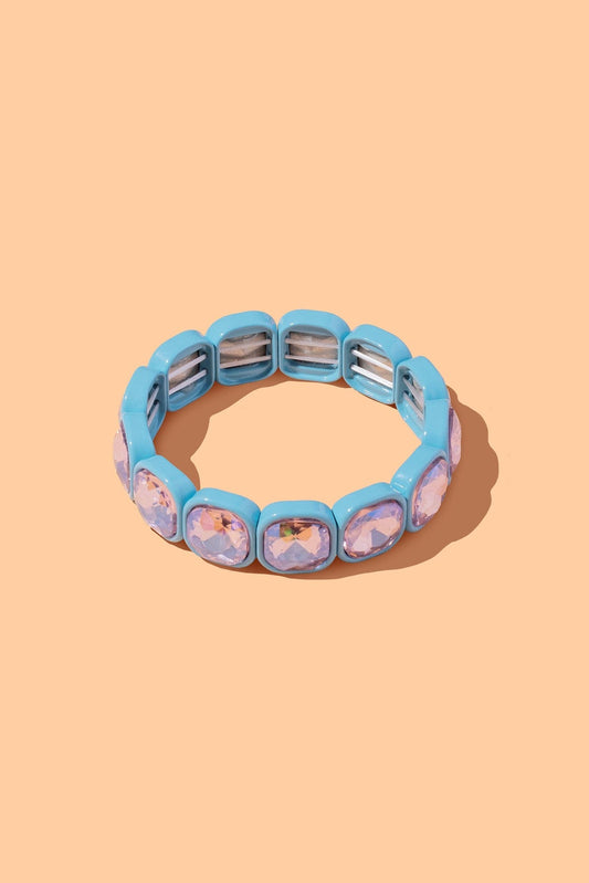 Elise Enamel Stretch Bracelet, Blue