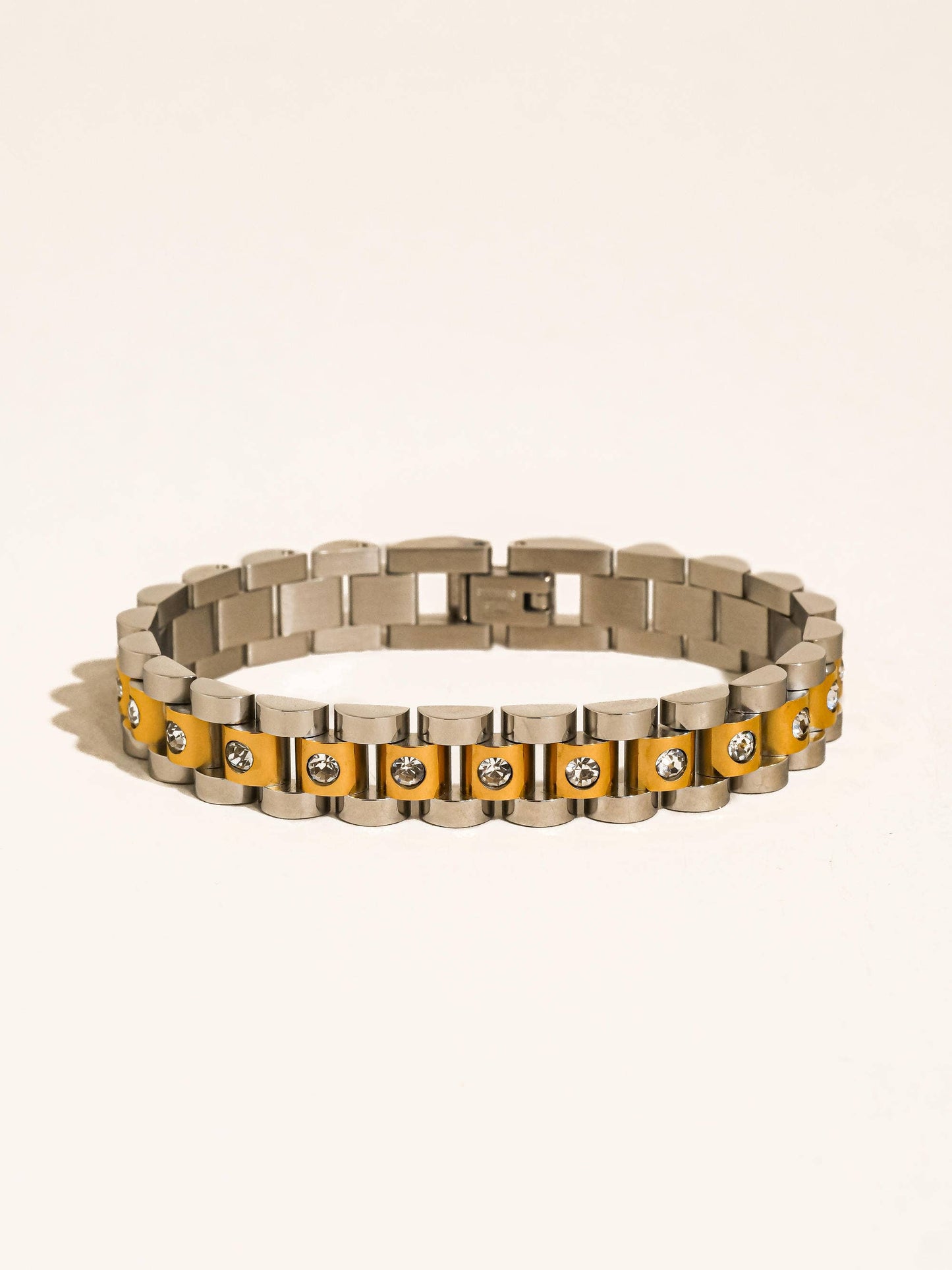 Royce 18K Gold Plated Stainless Steel Two-Tone Watchband Bracelet
