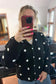 Catch Me Later Polka Dot Cardigan, Black/White