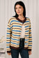 Don't Dream It's Over Striped Button Down Sweater Cardigan, Lemon/Multi