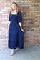 Jolene Smocked Tiered Maxi Dress, Classic Navy