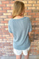 The Future is Bright Top Stitch Rib Knit Top, Denim